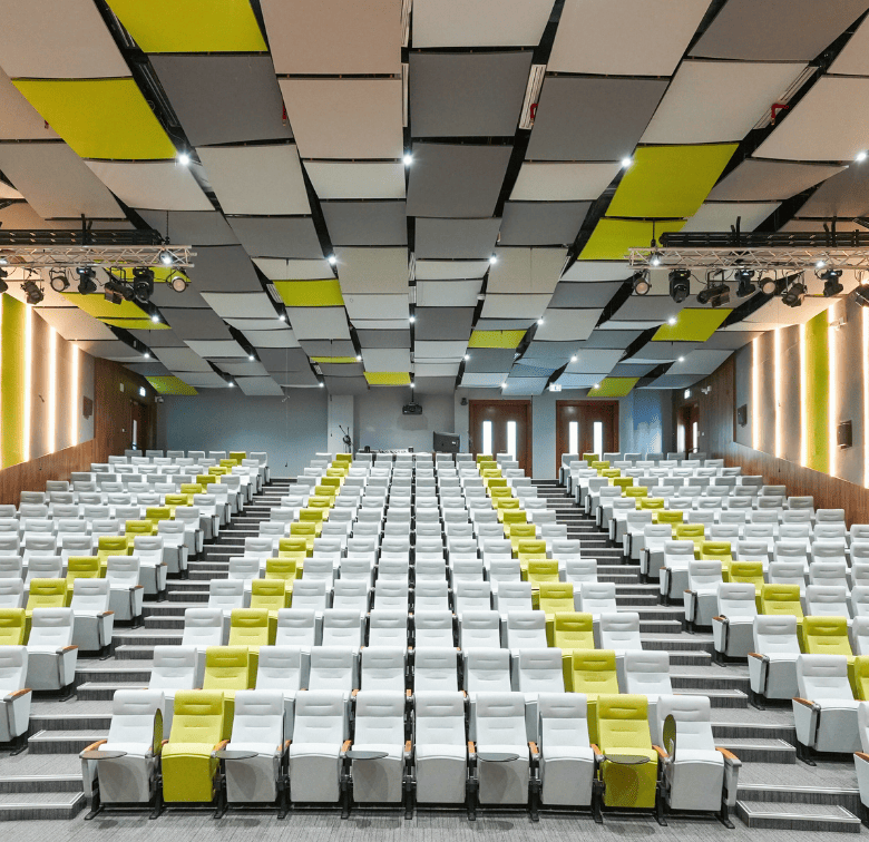 Contemporary Auditorium Design Spacious auditorium highlighting contemporary interior design by Design and Build Co.