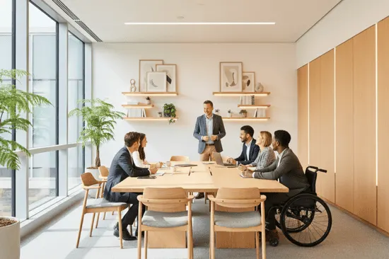 Accessible office fit-out featuring inclusive interior design elements